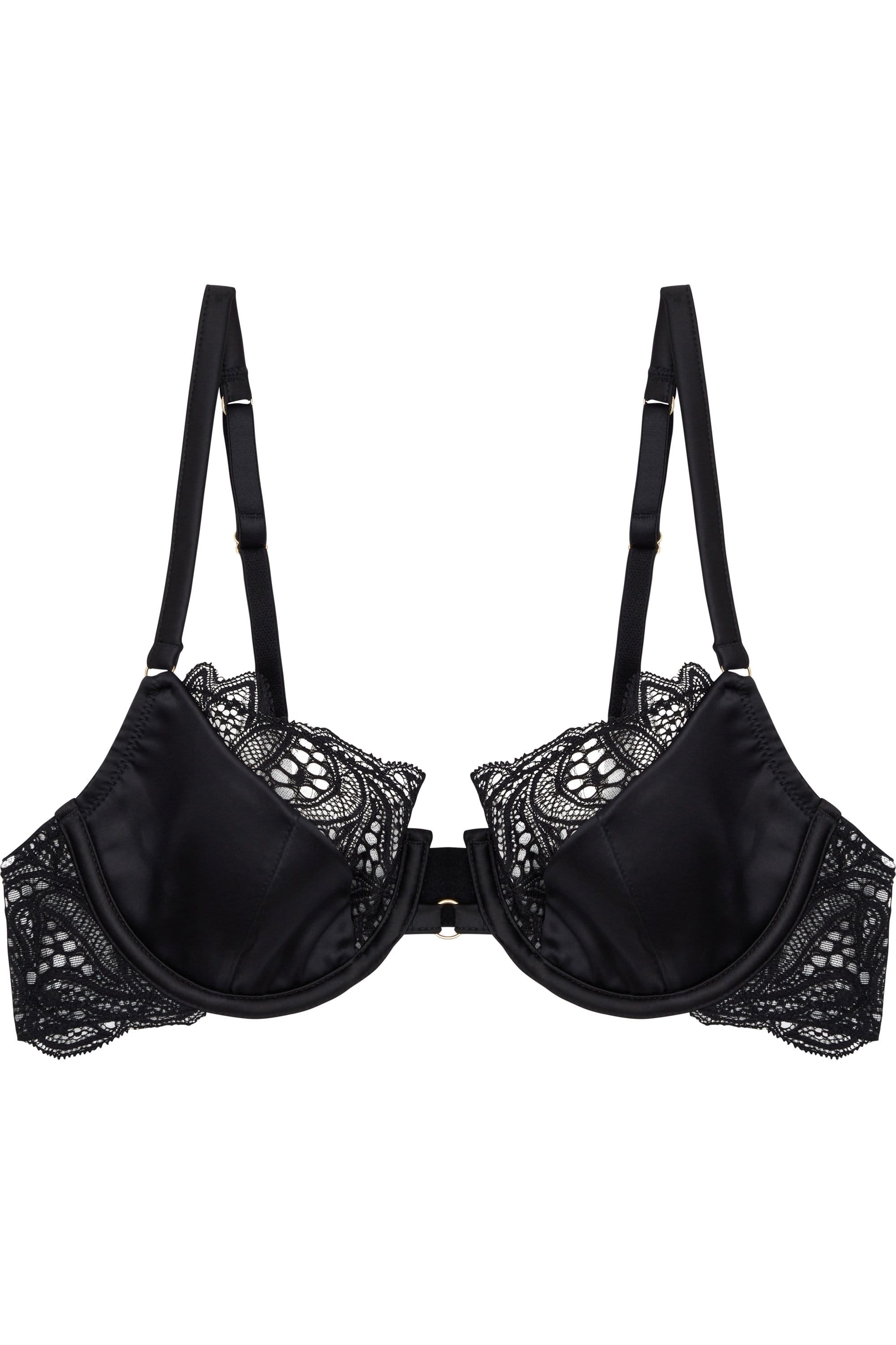 Ida Satin sling & lace bra with ring detail A - D – Playful Promises USA