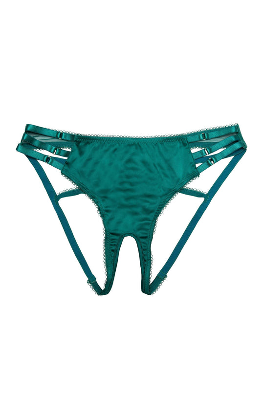 Playful Promises Ava Strappy Open Back Brief Green