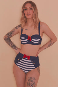 Nautical Navy Bikini Top