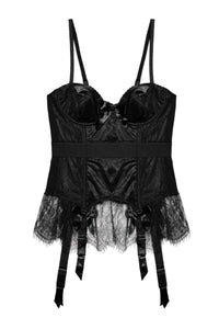 Tempest Black Lace Basque with Bows – Playful Promises USA