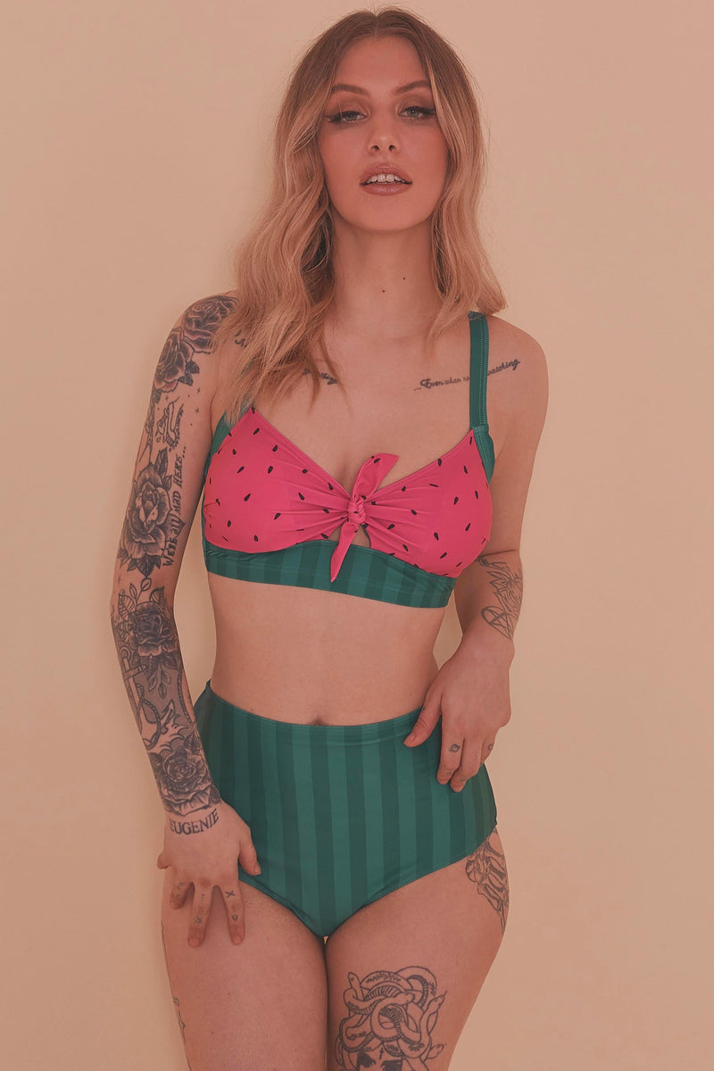 Watermelon Knot Front Bikini Top