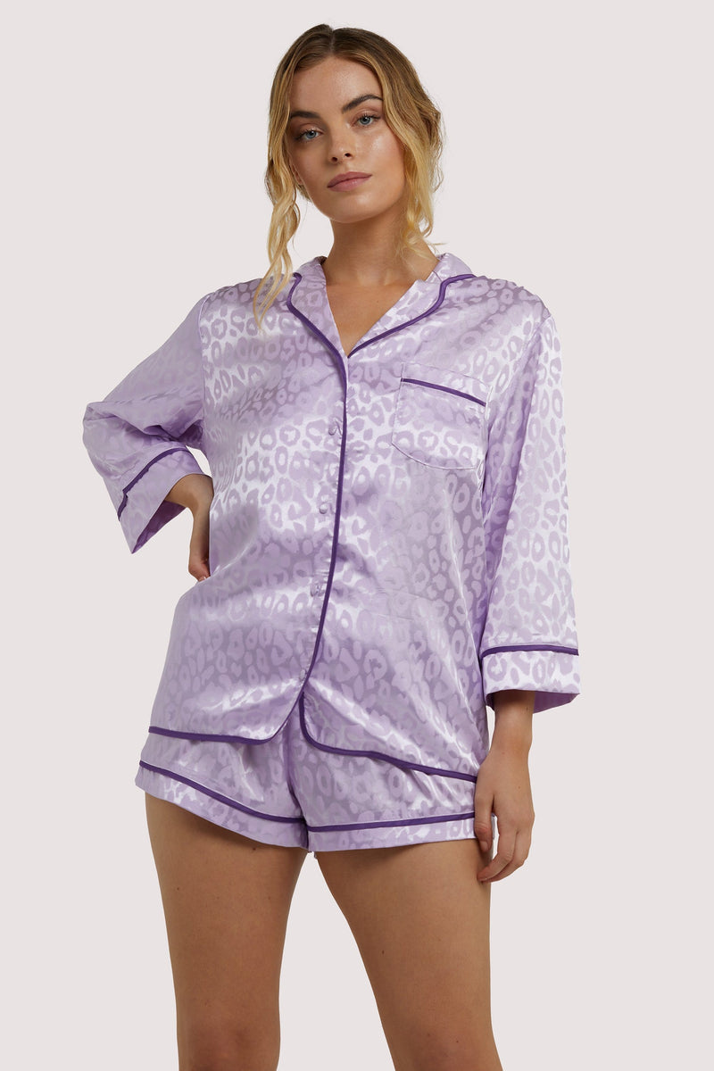 Wolf & Whistle Tracey Lilac Leopard PJ Set