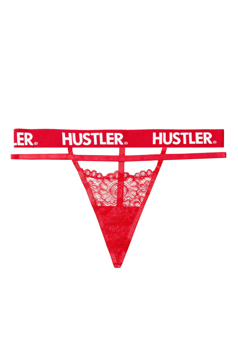 Branded Red Lace Thong