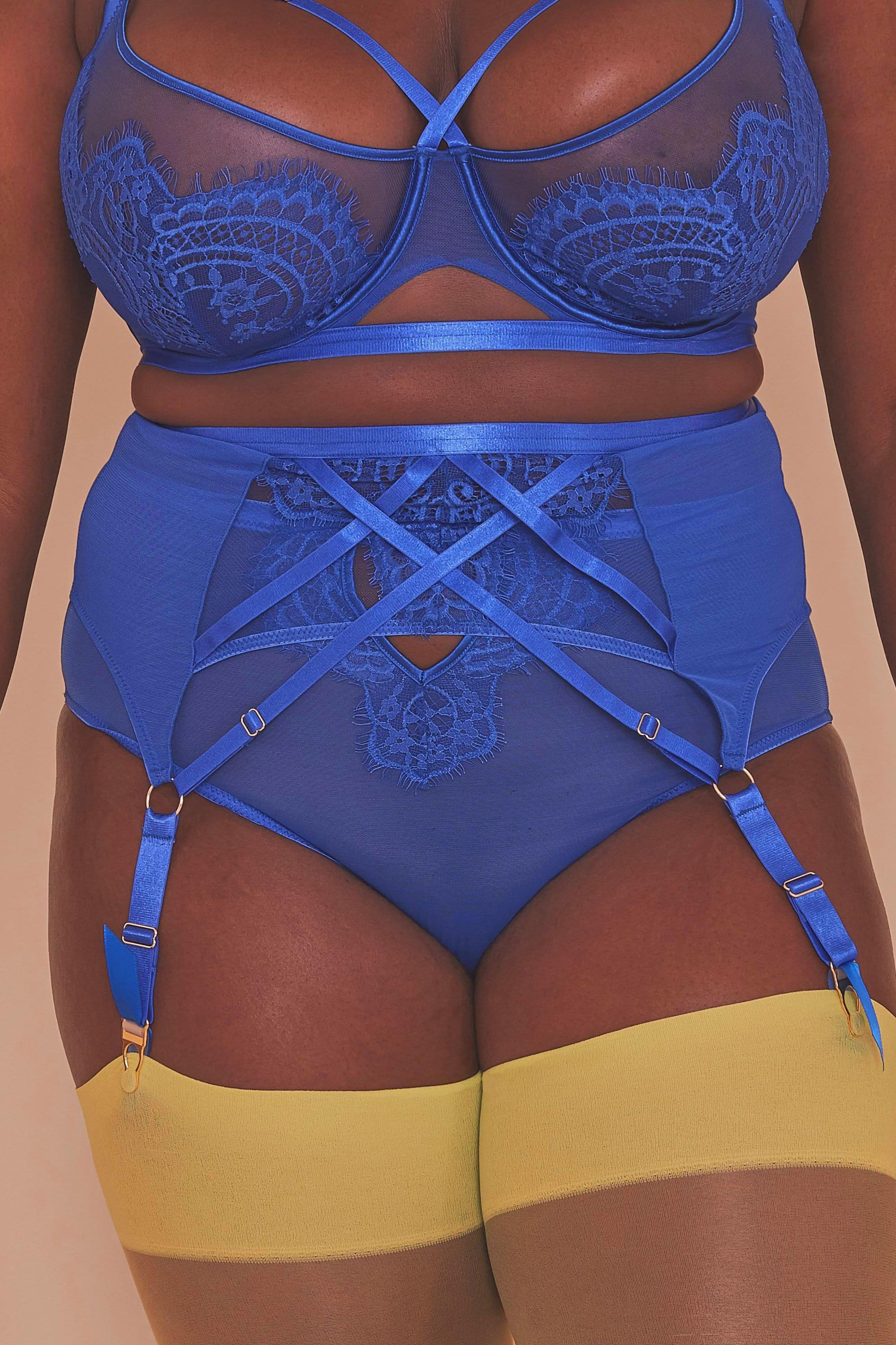 Gabi Fresh Lyla Strappy Cobalt Suspender Belt