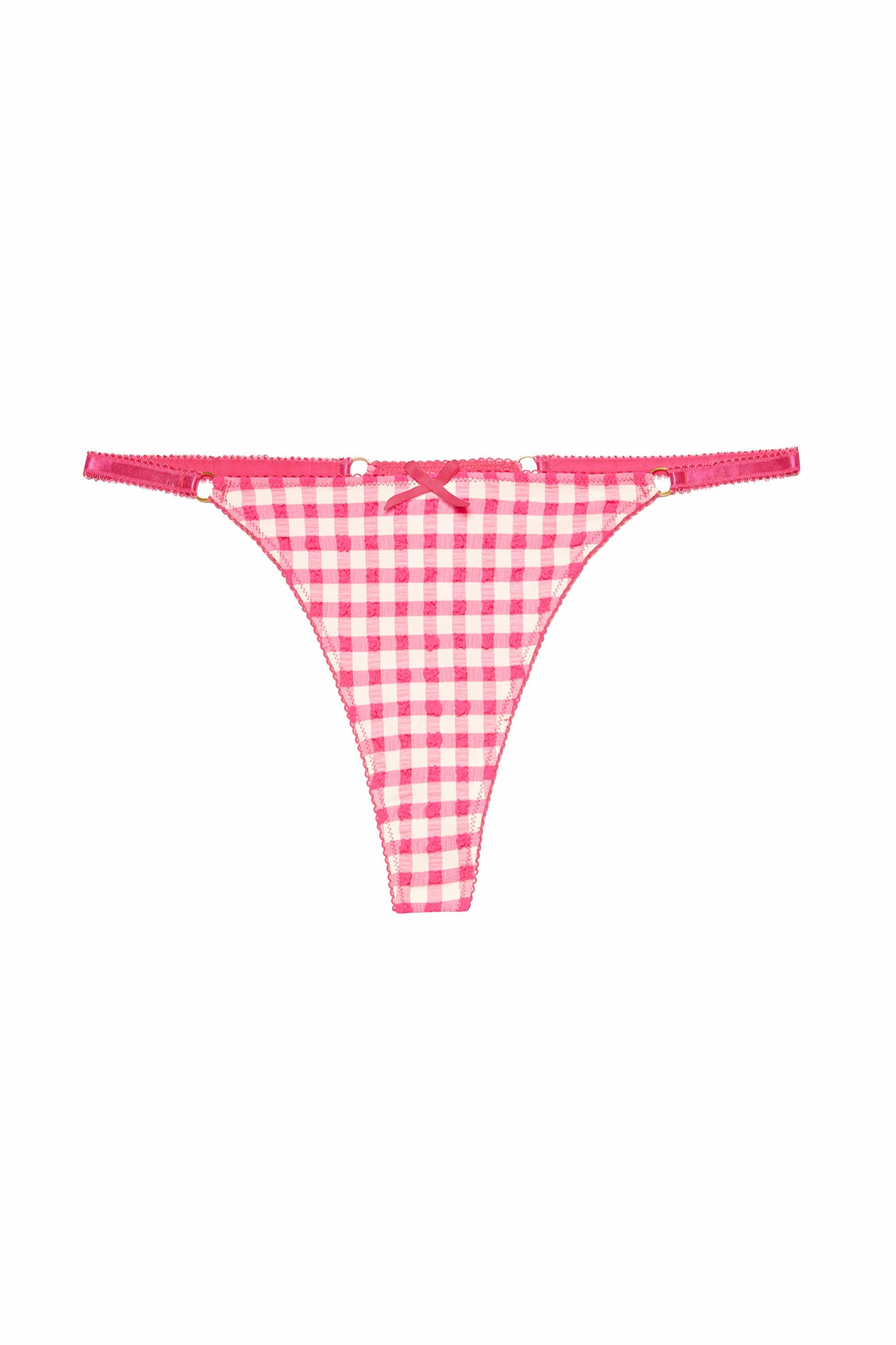 Daisy Pink Gingham Thong