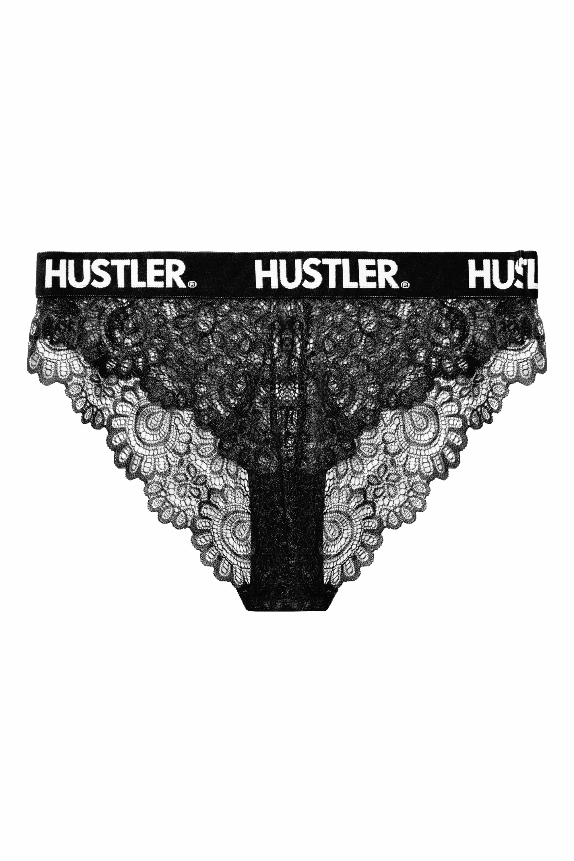 Hustler Branded Black Curve Lace Brief