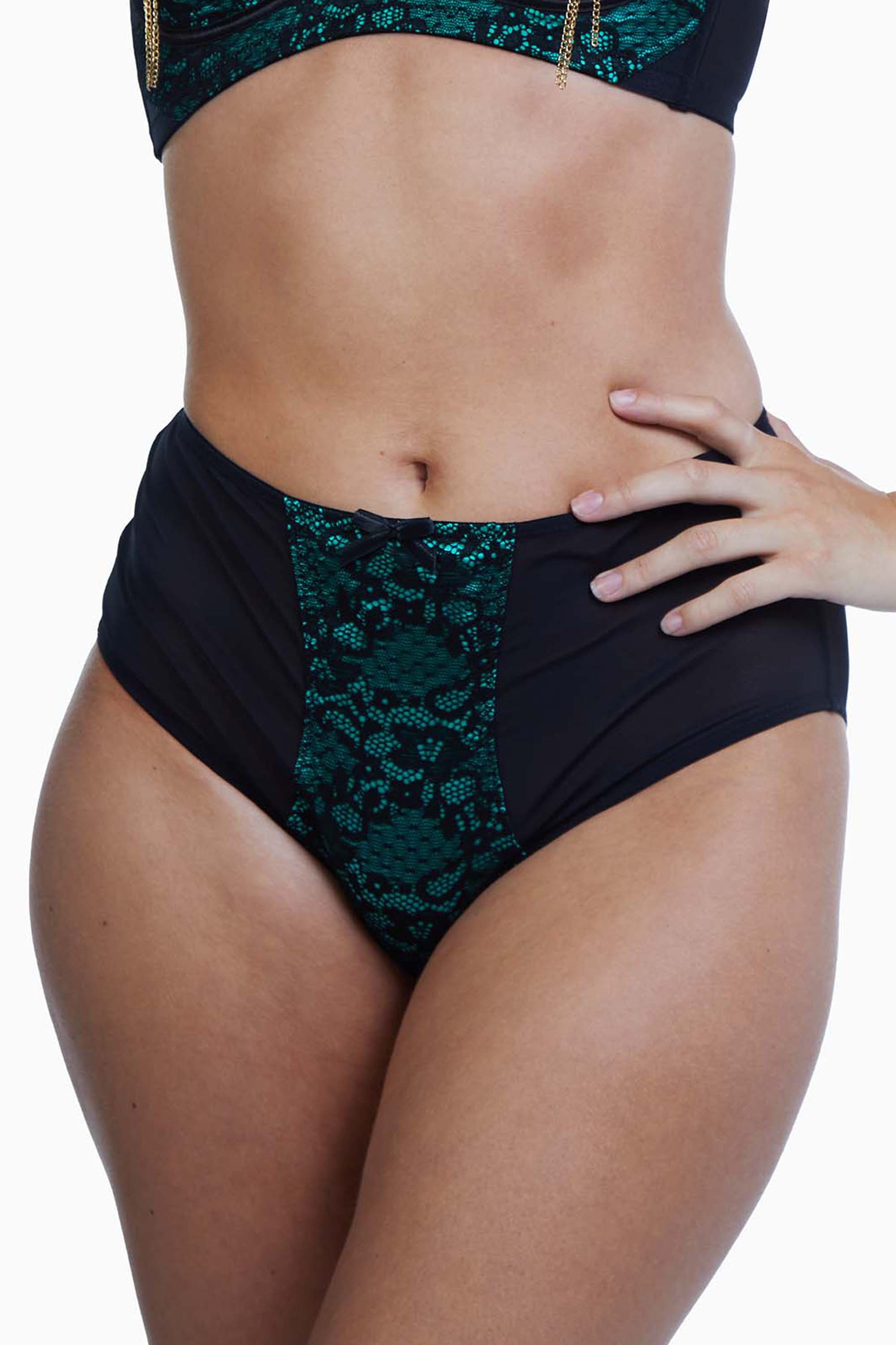 Elsie Emerald Lace High Waisted Brief