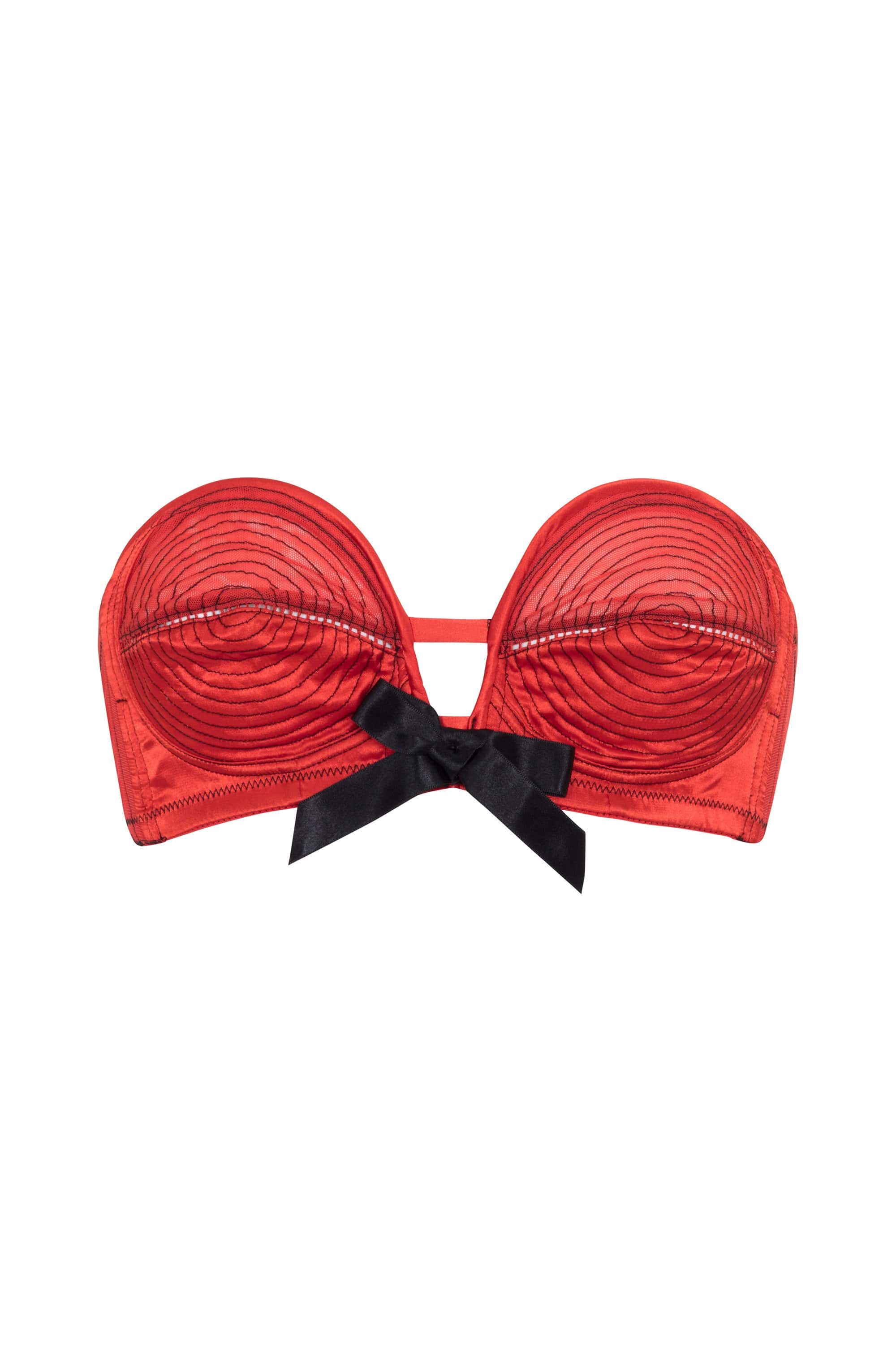 Bettie Page Red/Black Overwire Bra A - DD/E – Playful Promises USA