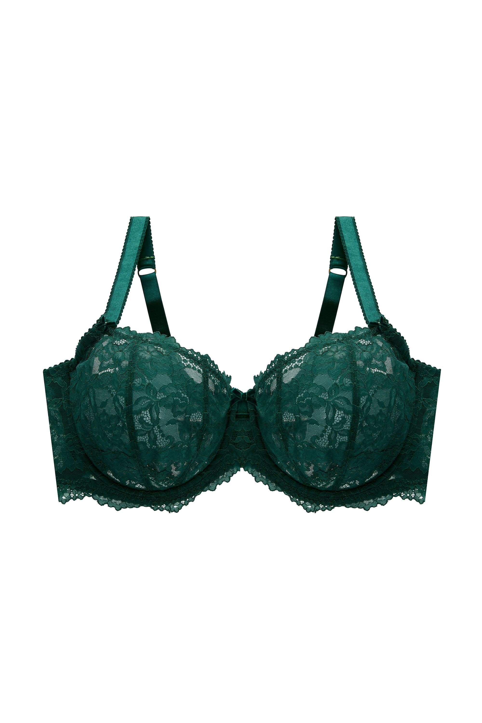 Cora Green Lace Underwire Balconette Curve Bra – Playful Promises USA