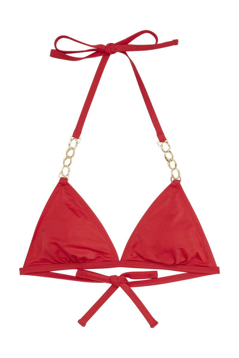 Red chain triangle top