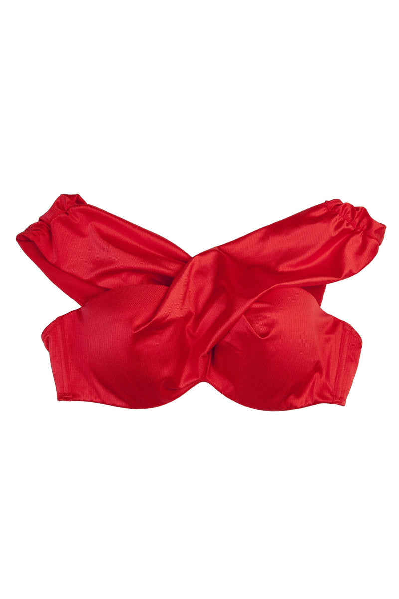 Hunter McGrady Plus Size/Curve Red Wrap Bikini Top