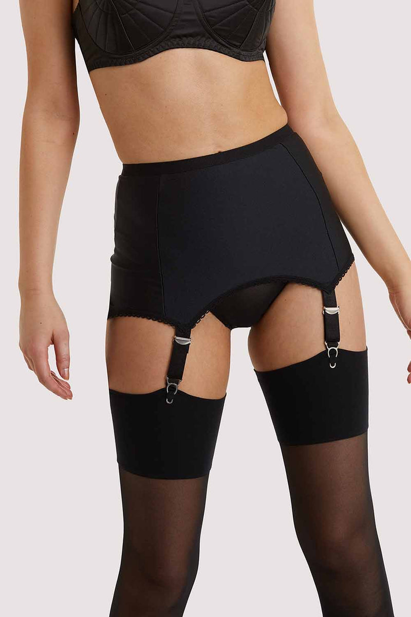 Women Vintage Open Bottom Girdle Garters with 6 Straps Sexy Metal Clips  Suspender Belt with Thigh High Stockings Lingerie