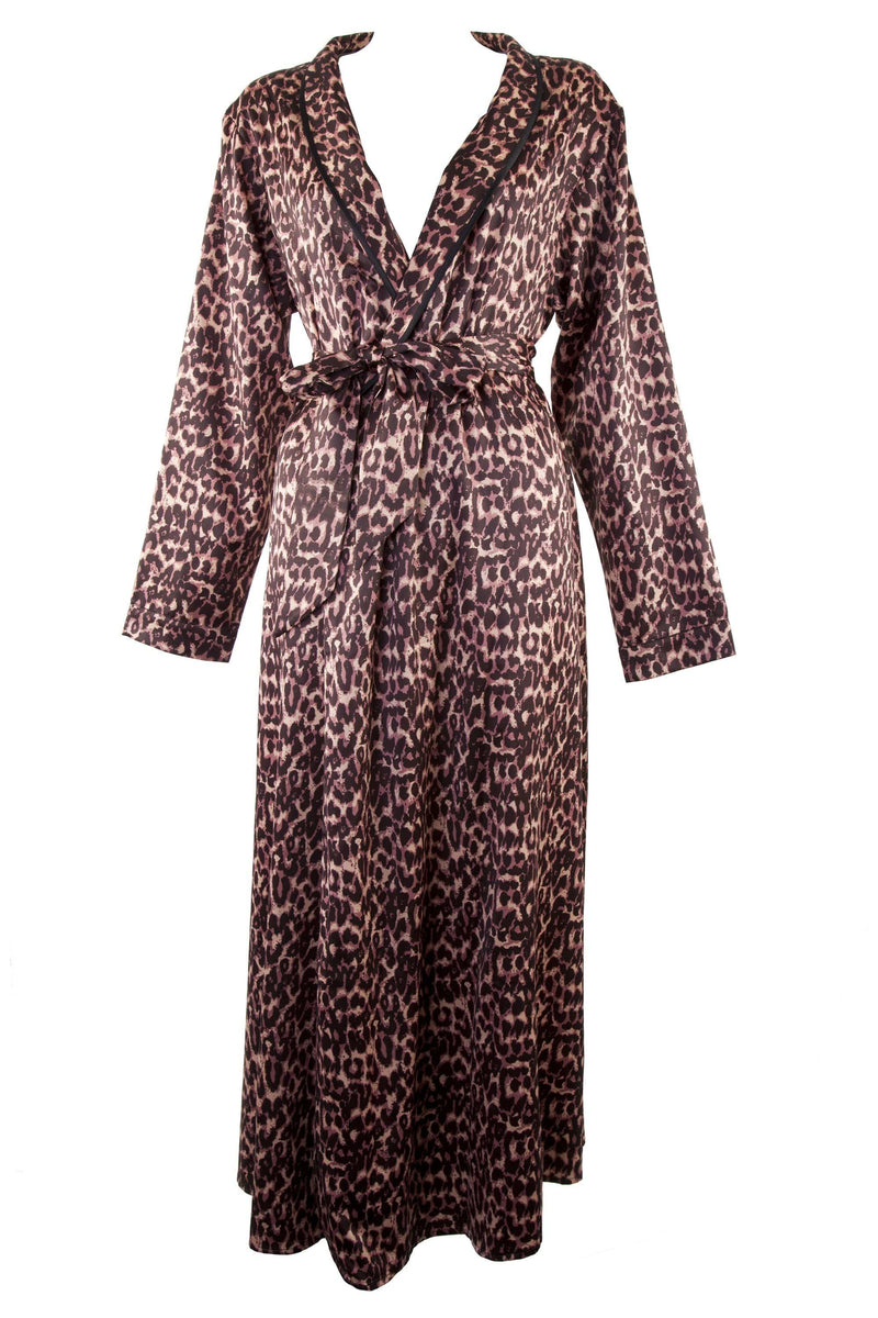 Leopard Print Satin Robe