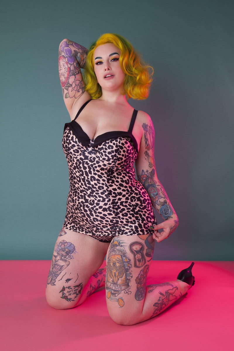 Collectif Leopard Skirted swimsuit