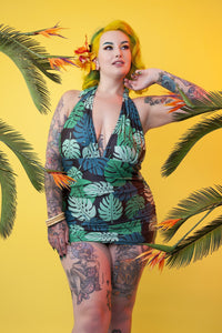 Green Palm Skirted swimsuit