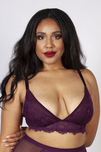 Bella Lace Soft Cup Bra Aubergine