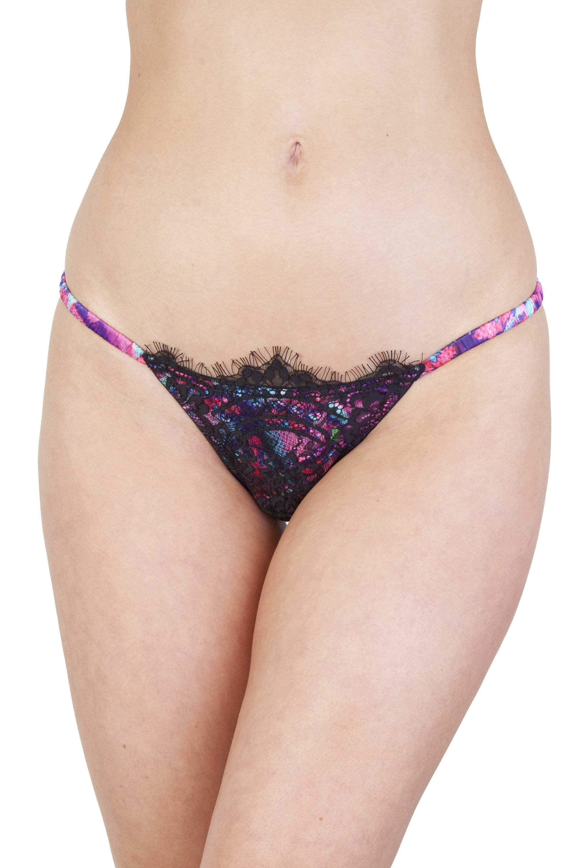 Leonora Snake Print Satin and Lace Brief