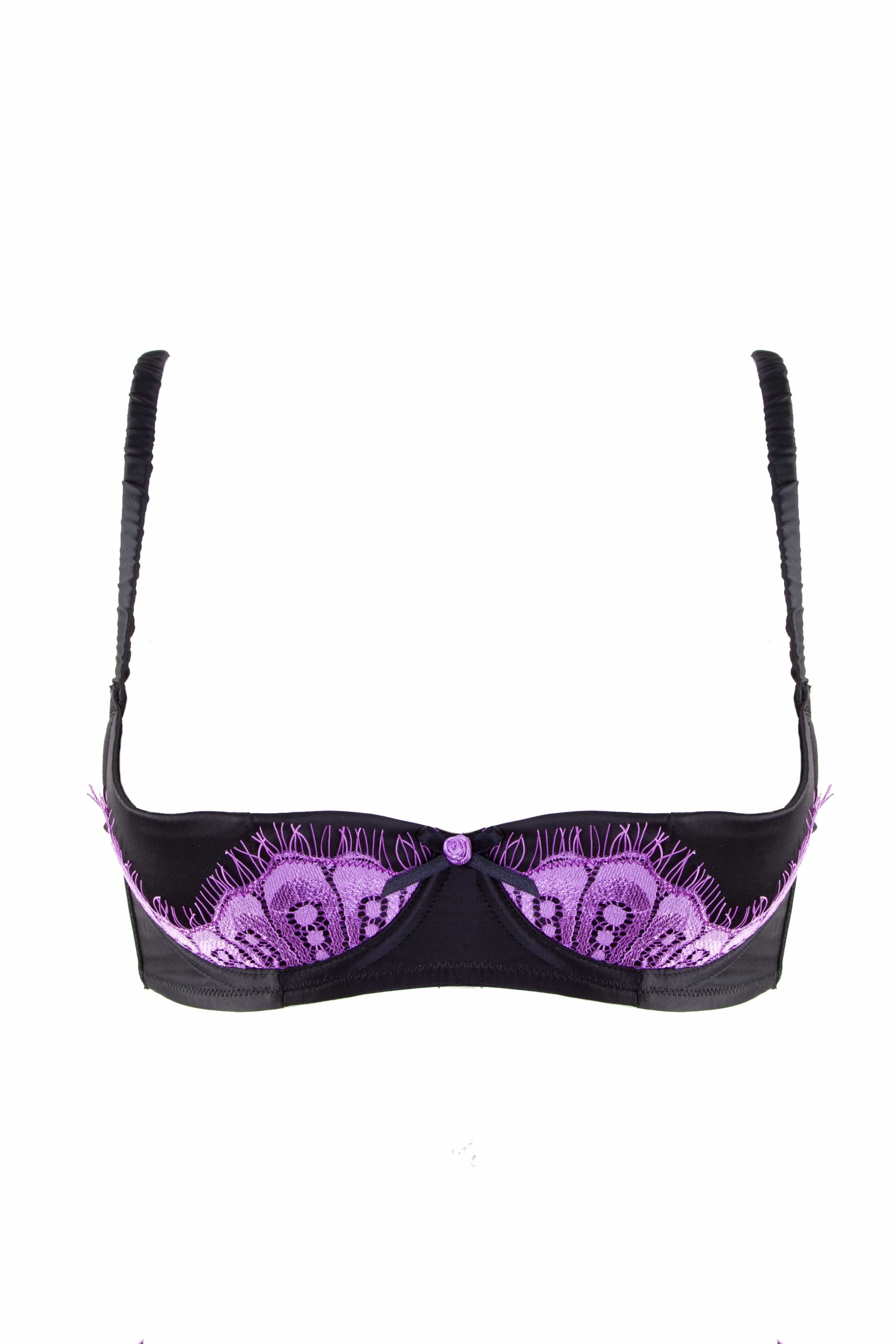 Marlene Black 1/4 Cup bra with Lace DD - G Cups – Playful Promises