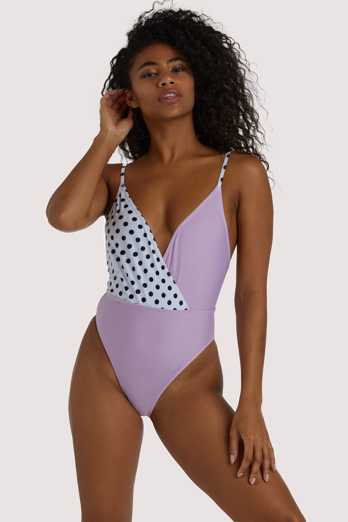 Wolf & Whistle Goldie white swimsuit with removable chain