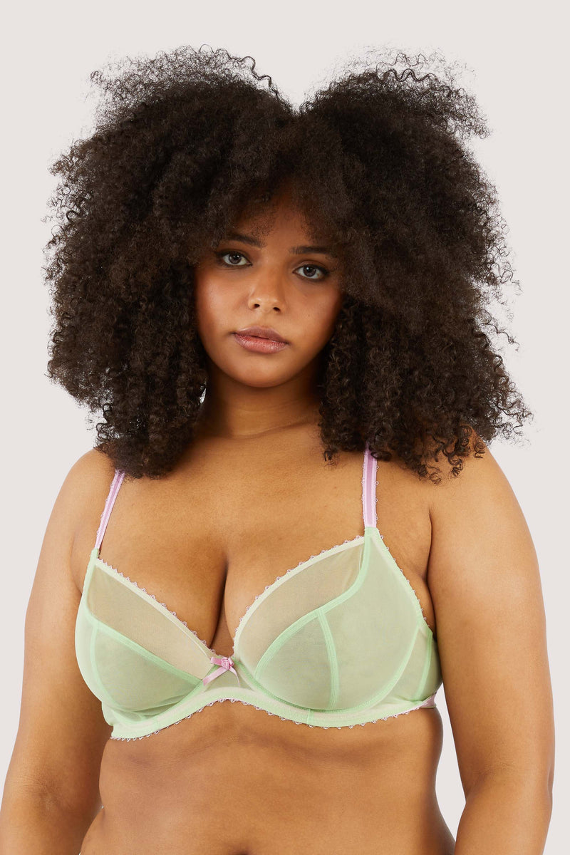 Grace Green Supportive Plunge Mesh Bra – Playful Promises USA