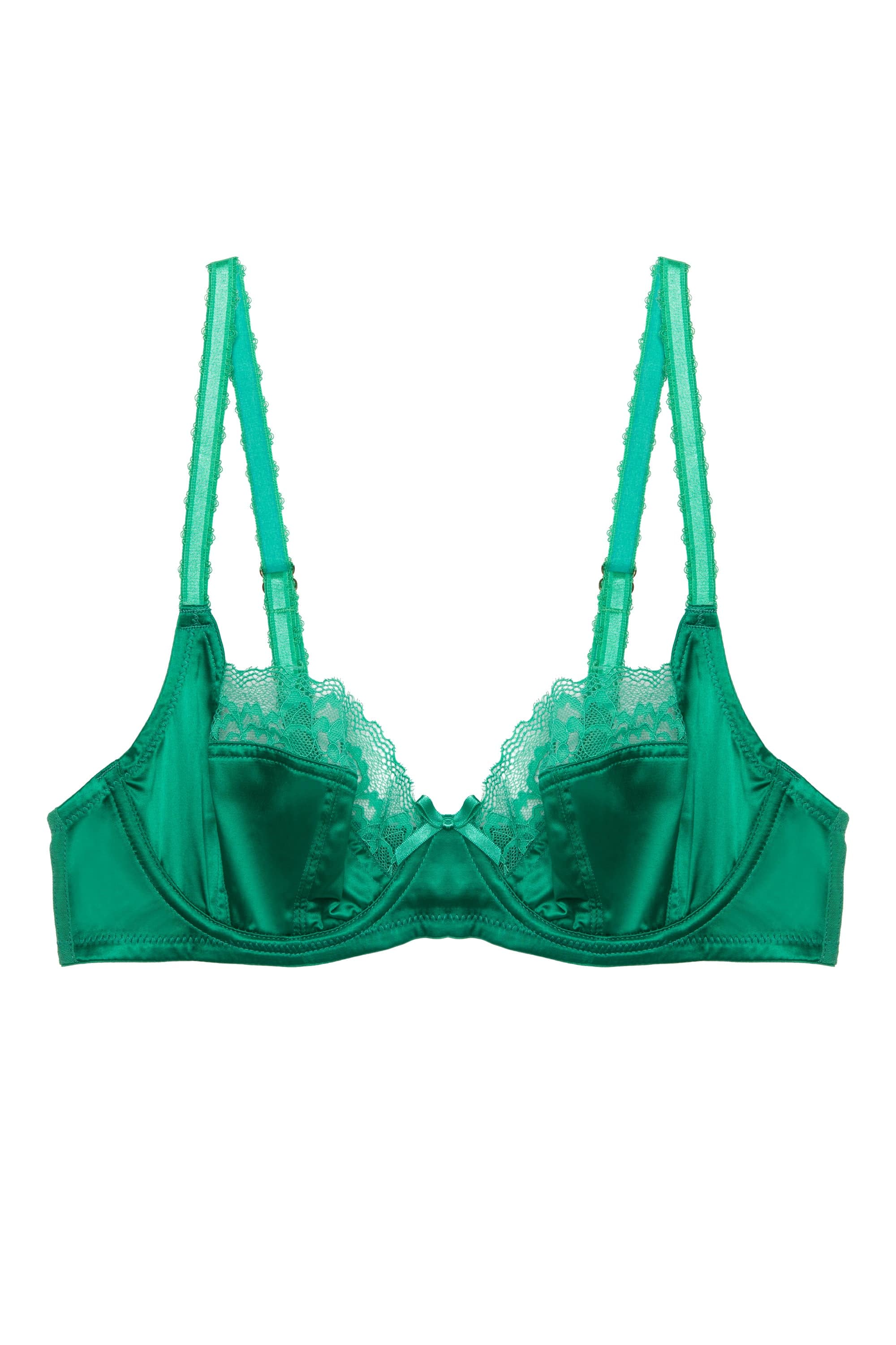 Rosalyn Emerald Satin and Lace Brazilian Brief - sizes 4-16