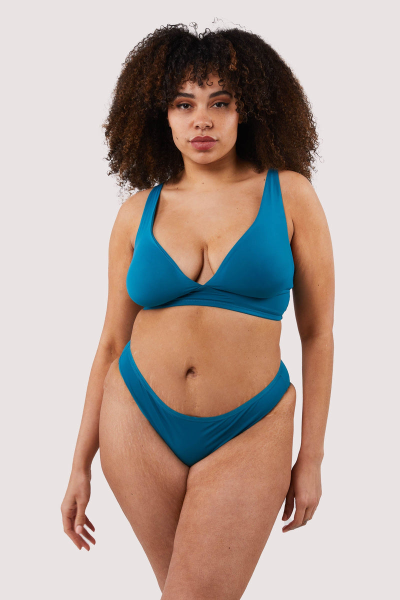Second Skin Teal Recycled Triangle Bra – Playful Promises USA