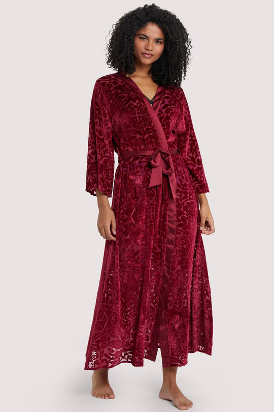 Wine Devore Gown