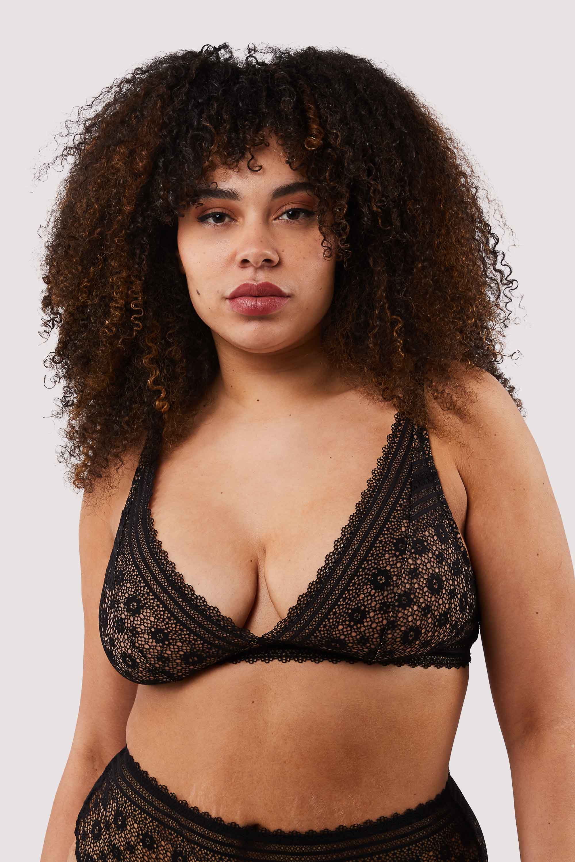 Kiera Black Fringe and Chain Bralette and Brief – Playful Promises USA