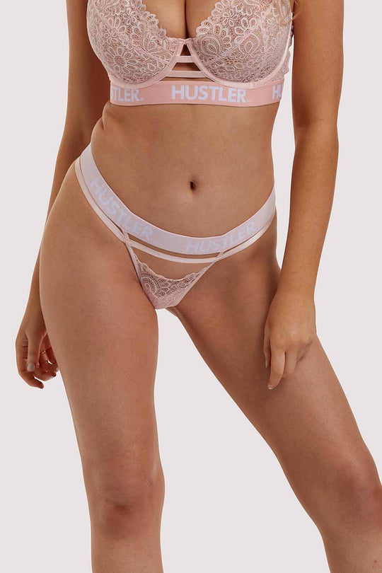 Branded Lace Baby Pink Thong