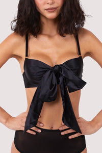 Yva Black Bow Front Bra