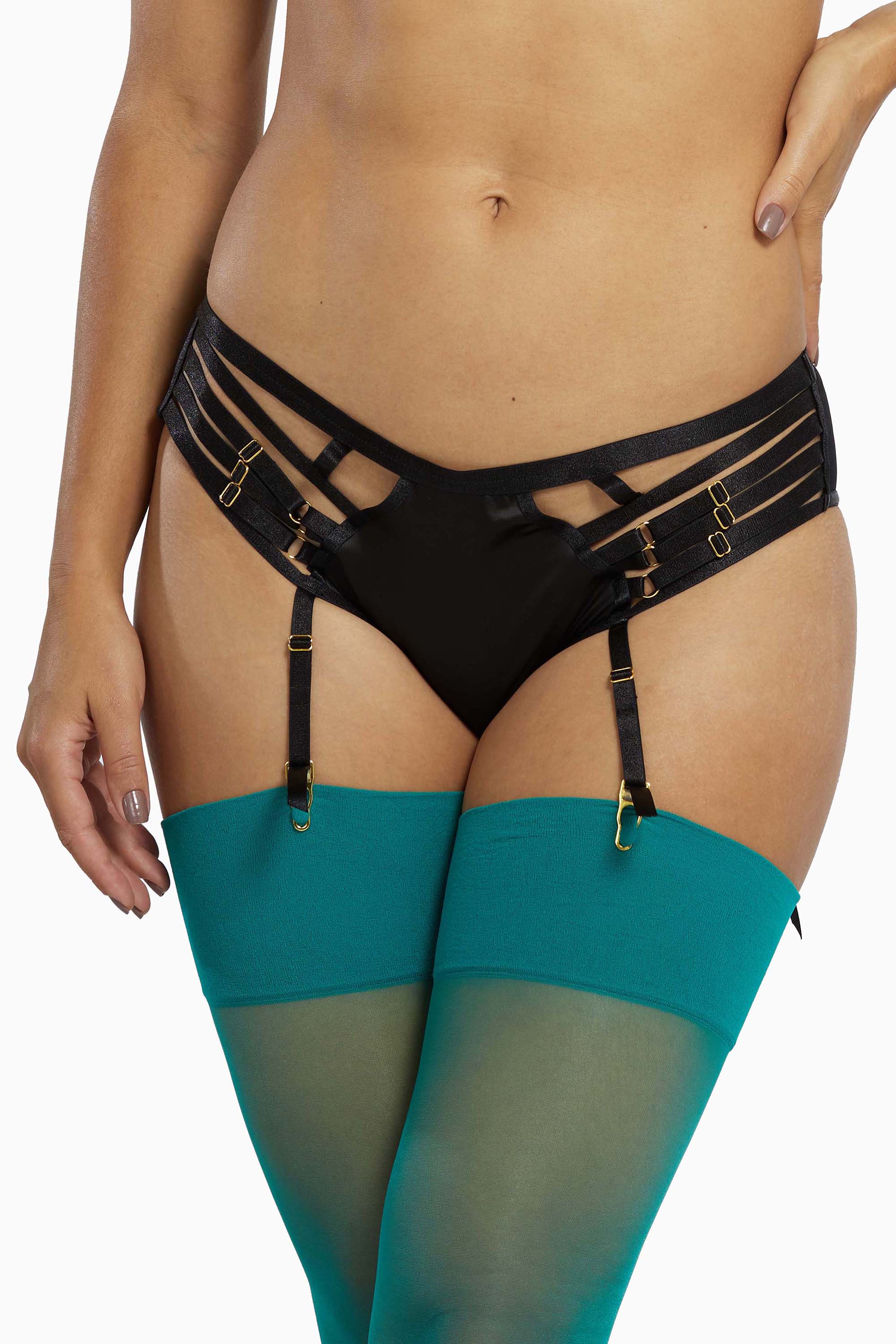 Regalia Delta Suspender Detail High Waist Brief