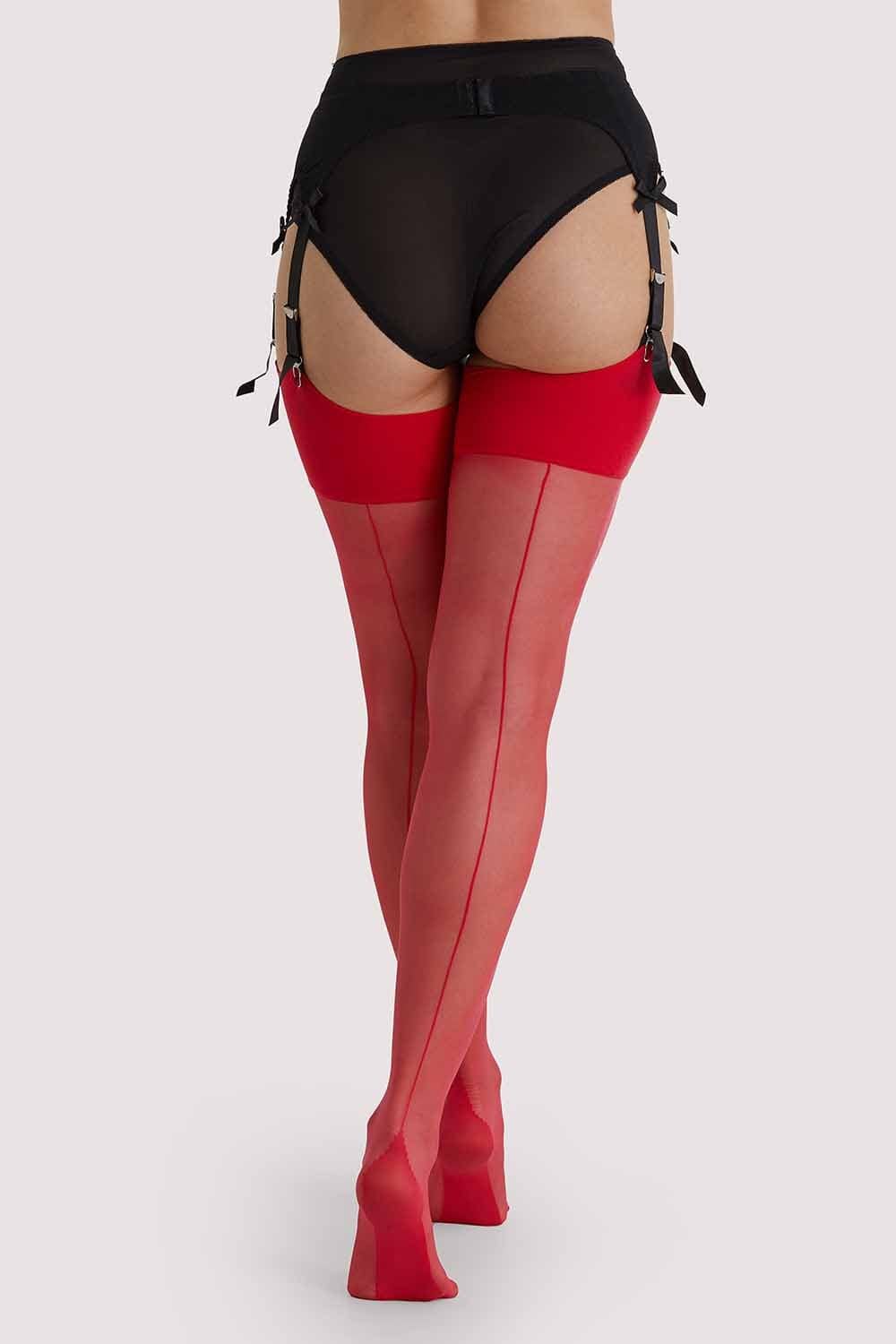 Seamed Stockings Red US 4 - 18 Tall