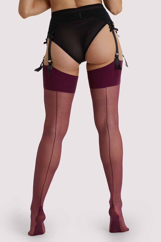 Seamed Stockings Grape US 4 - 18  Tall