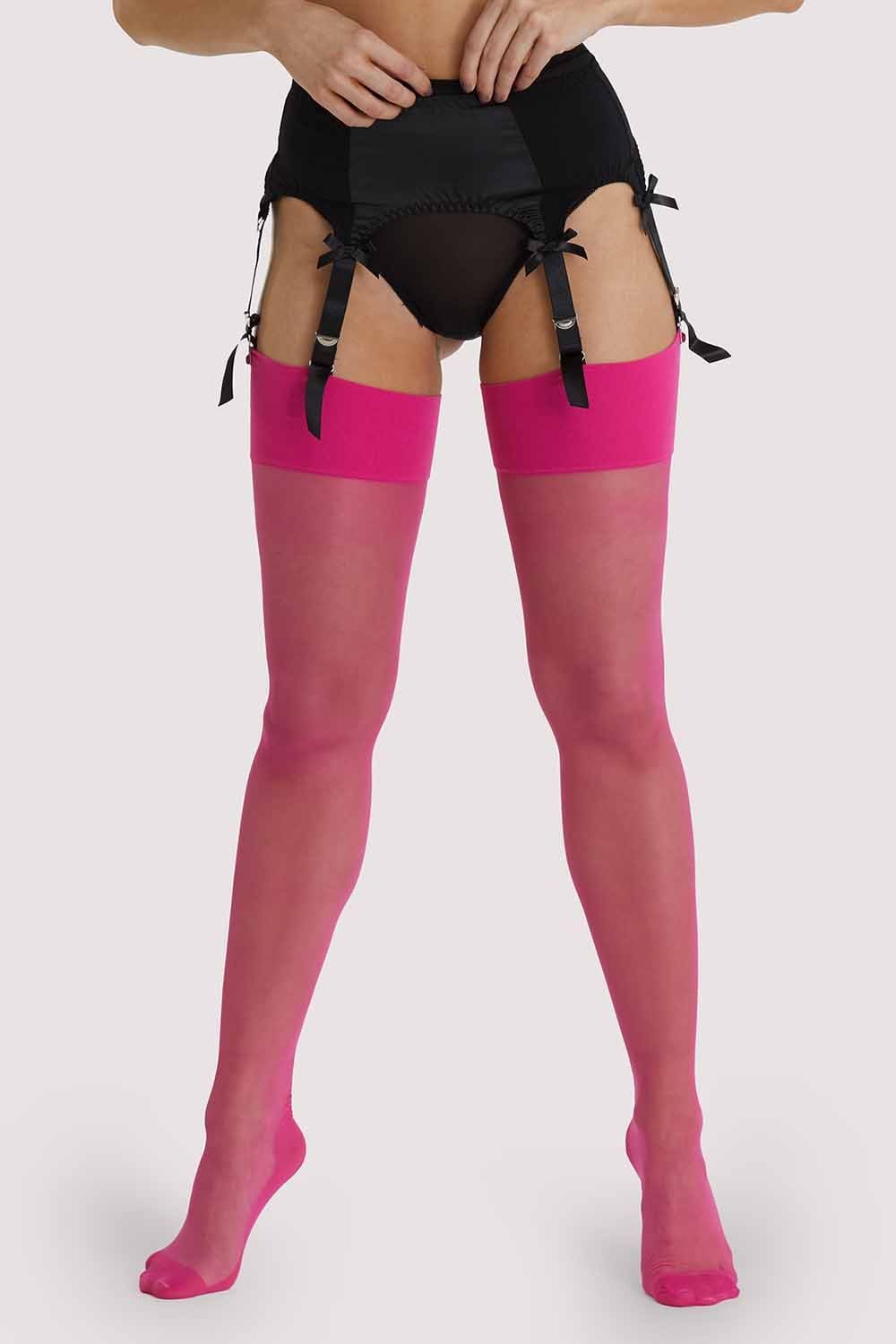 Pink Peacock Seamed Stockings Playful Promises USA Pink Peacock Seamed Stockings Playful Promises USA