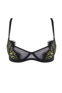 Sandrine\tLemonade/Black Push Up Net Bra Curve