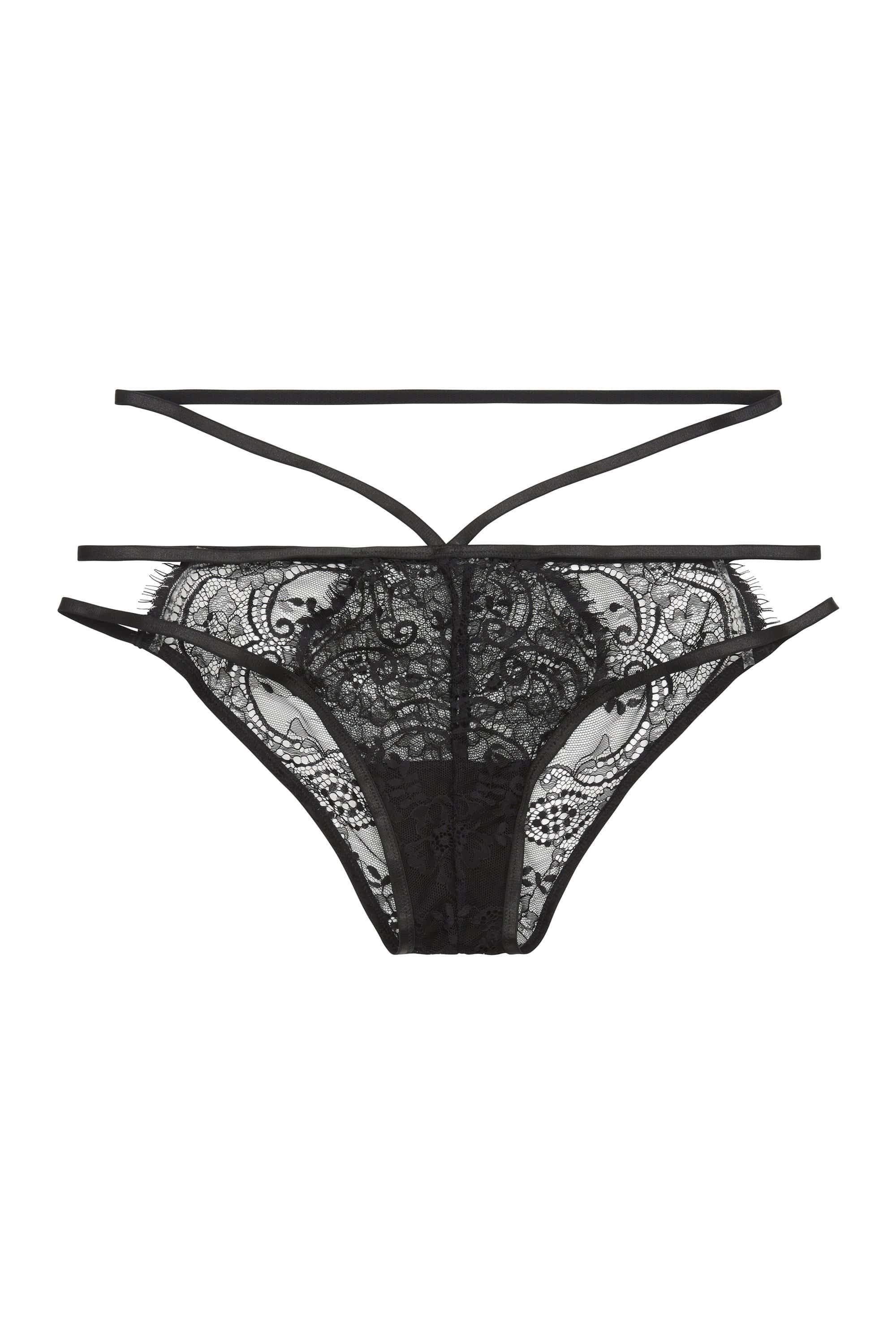 Wolf & Whistle Tanja black lace strappy brief