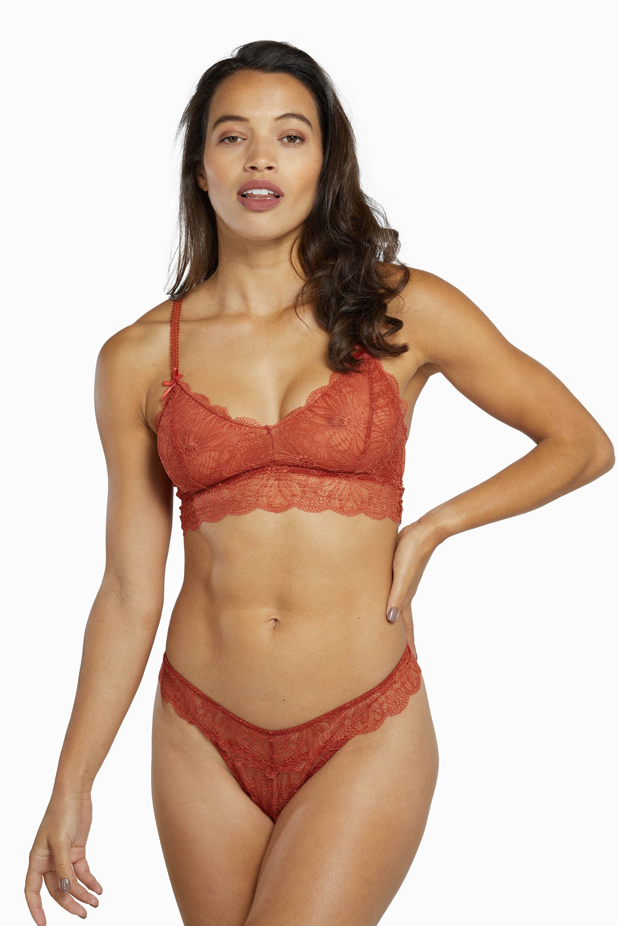 Ariana Intense Rust Everyday Lace Bralette – Playful Promises USA