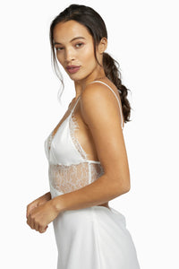 Wolf & Whistle Helena Ivory White Lace Slip Dress