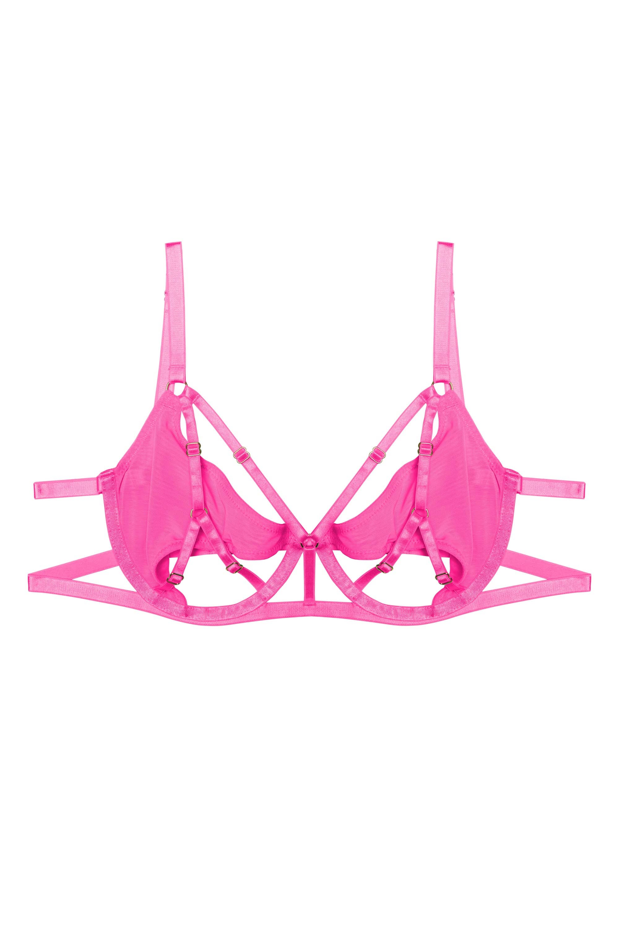 Penny Neon Pink Cut Out Mesh Bra – Playful Promises USA