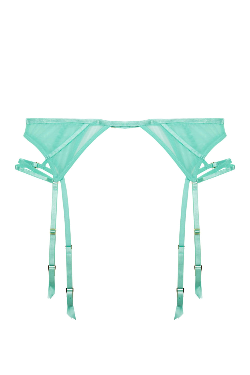 Penny Neon Green Strappy Mesh Suspender Belt Playful Promises USA Penny Neon Green Strappy Mesh Suspender Belt Playful Promises USA