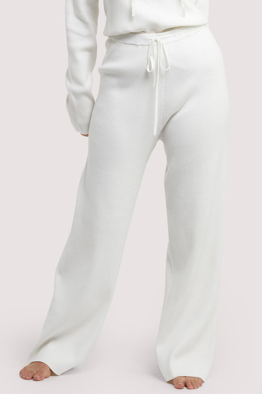 Lounge Ivory Knitted Rib Trousers