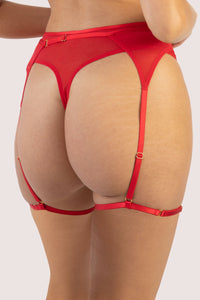 Maisie Red Suspender Belt