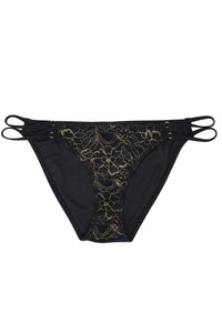 wolf and whistle black and gold bikini brief