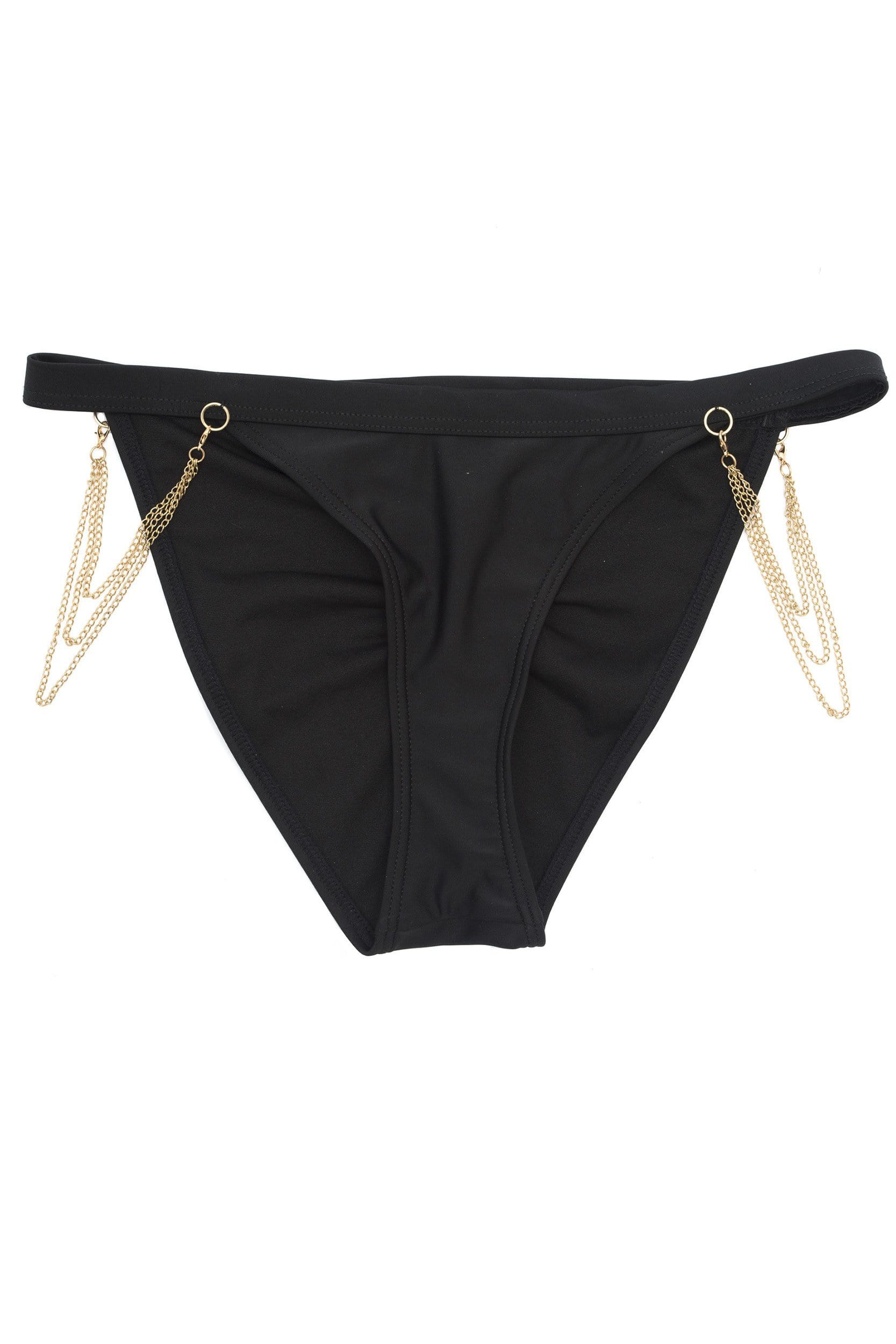Wolf & Whistle Goldie black hipster brief with removable chain