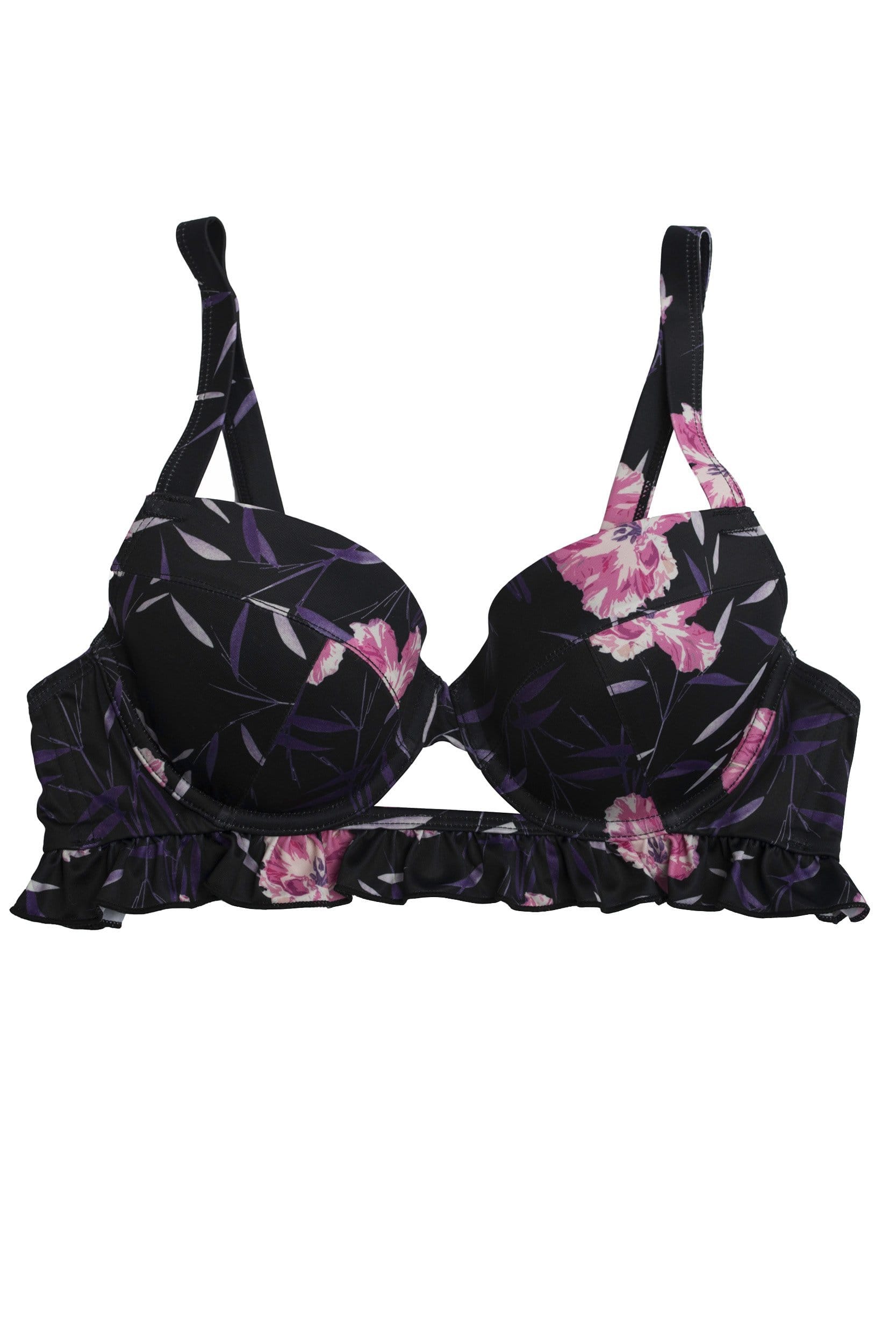Bamboo Floral Push Up Bikini Top - Wolf & Whistle