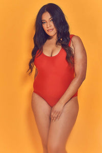 Halley Red Scoop Swimsuit Curve