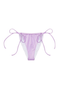 High shine tie side brief lilac