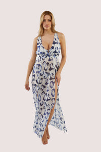 Blue Leopard Beach Dress