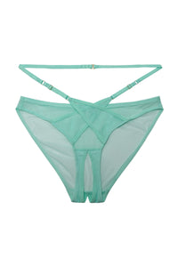 Playful Promises Eddie Aqua Crossover Wrap Curve Crotchless Brief