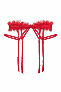 Chantal Red Lace Suspender